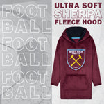 West Ham United F.C. Men's Oversized Fleece Poncho with Hood, West Ham Gifts for Men - Get Trend