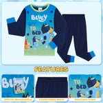 Bluey Boys Long Pyjama Set, Comfy Breathable Loungewear PJs - Gifts for Boys - Get Trend