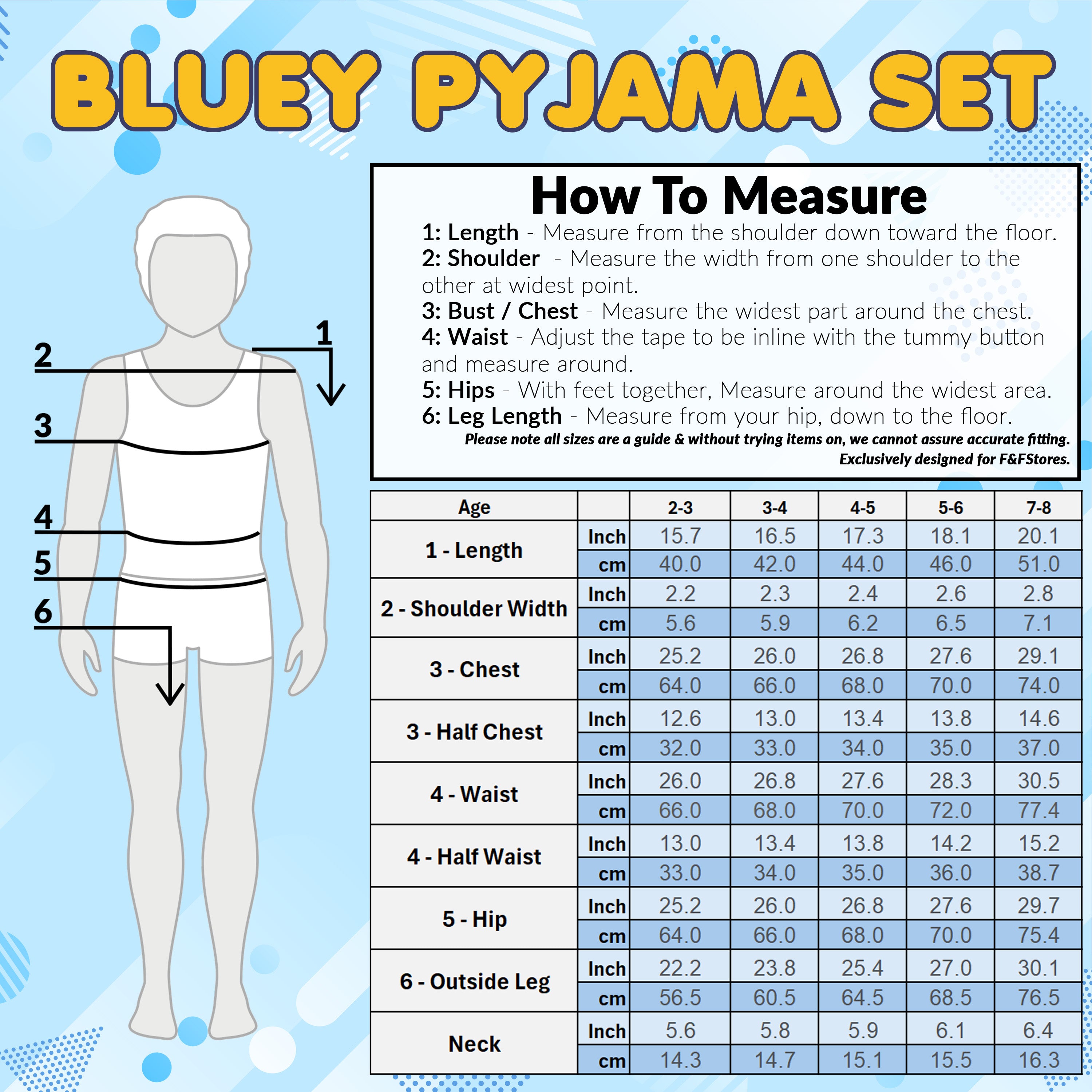 Bluey Boys Long Pyjama Set, Comfy Breathable Loungewear PJs - Gifts for Boys - Get Trend