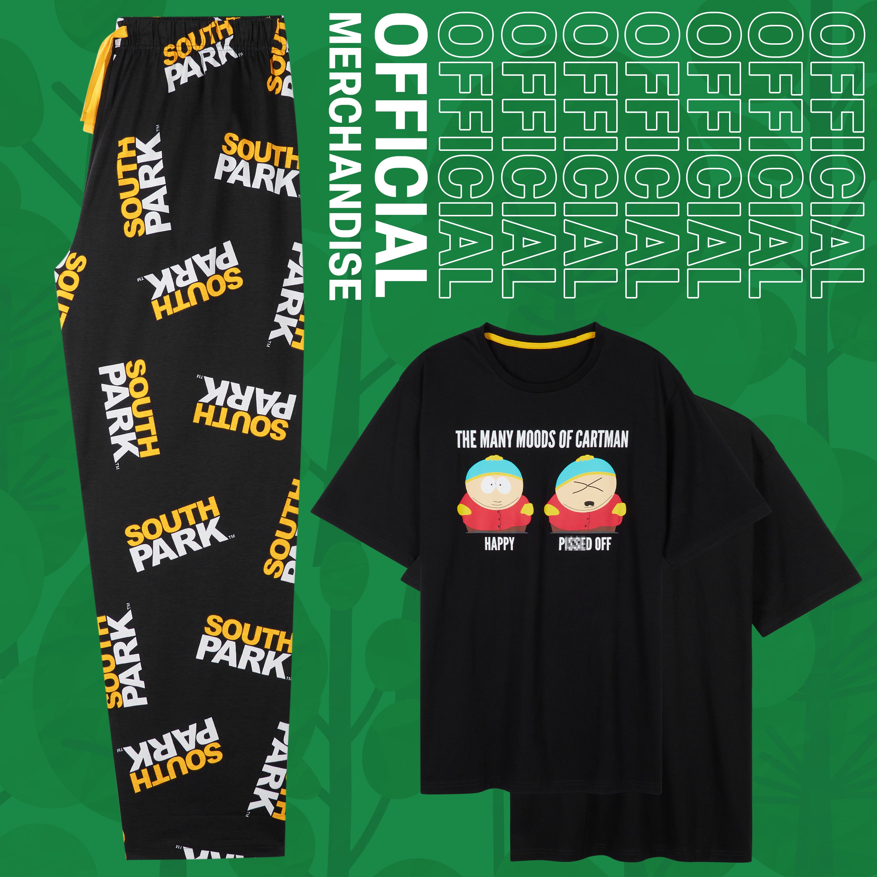South Park Mens Pyjamas Set, Soft Breathable Loungewear - Funny Gifts for Him - Get Trend