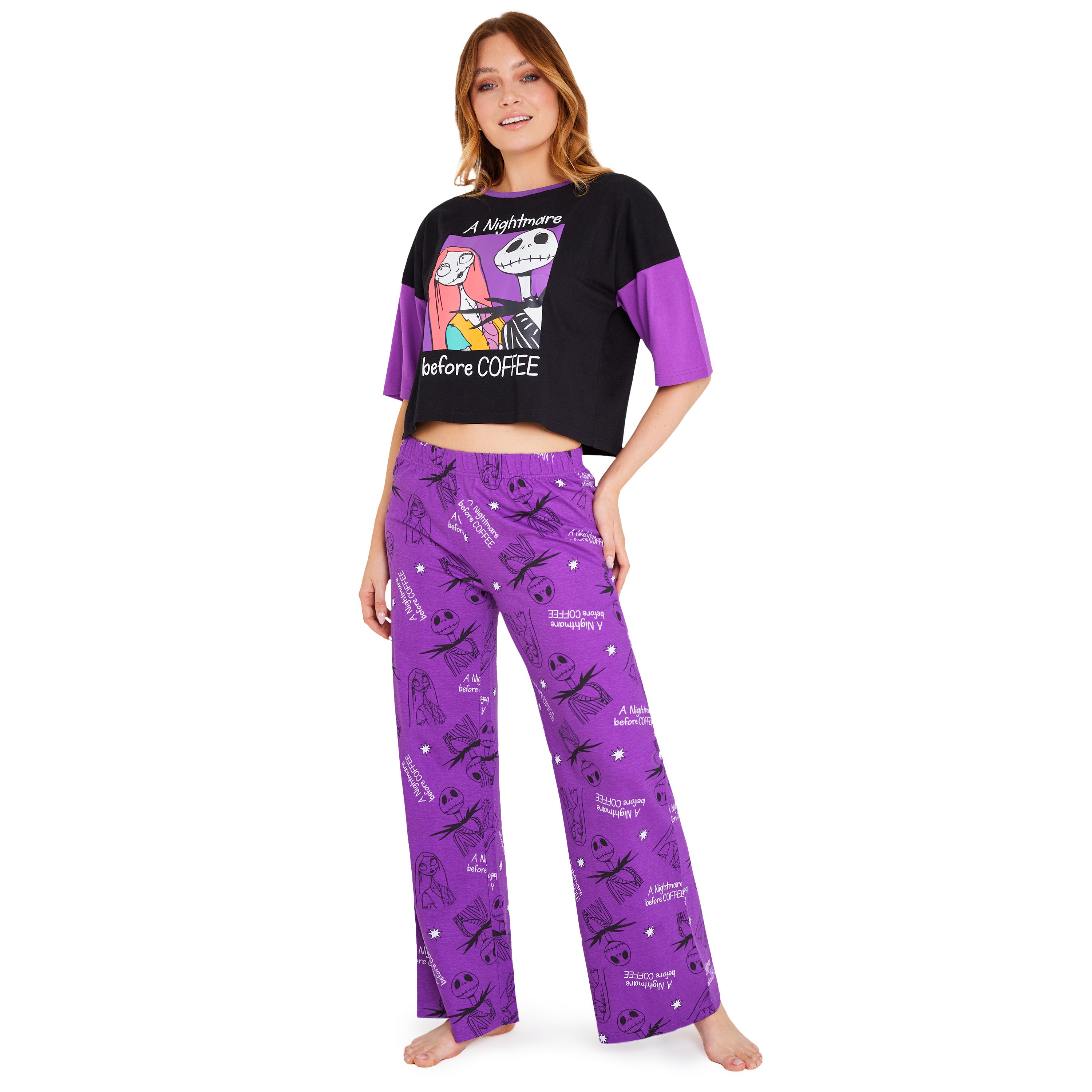 Disney Womens Long Pyjama Set, Cotton Breathable Loungewear - Gifts for Women - Get Trend