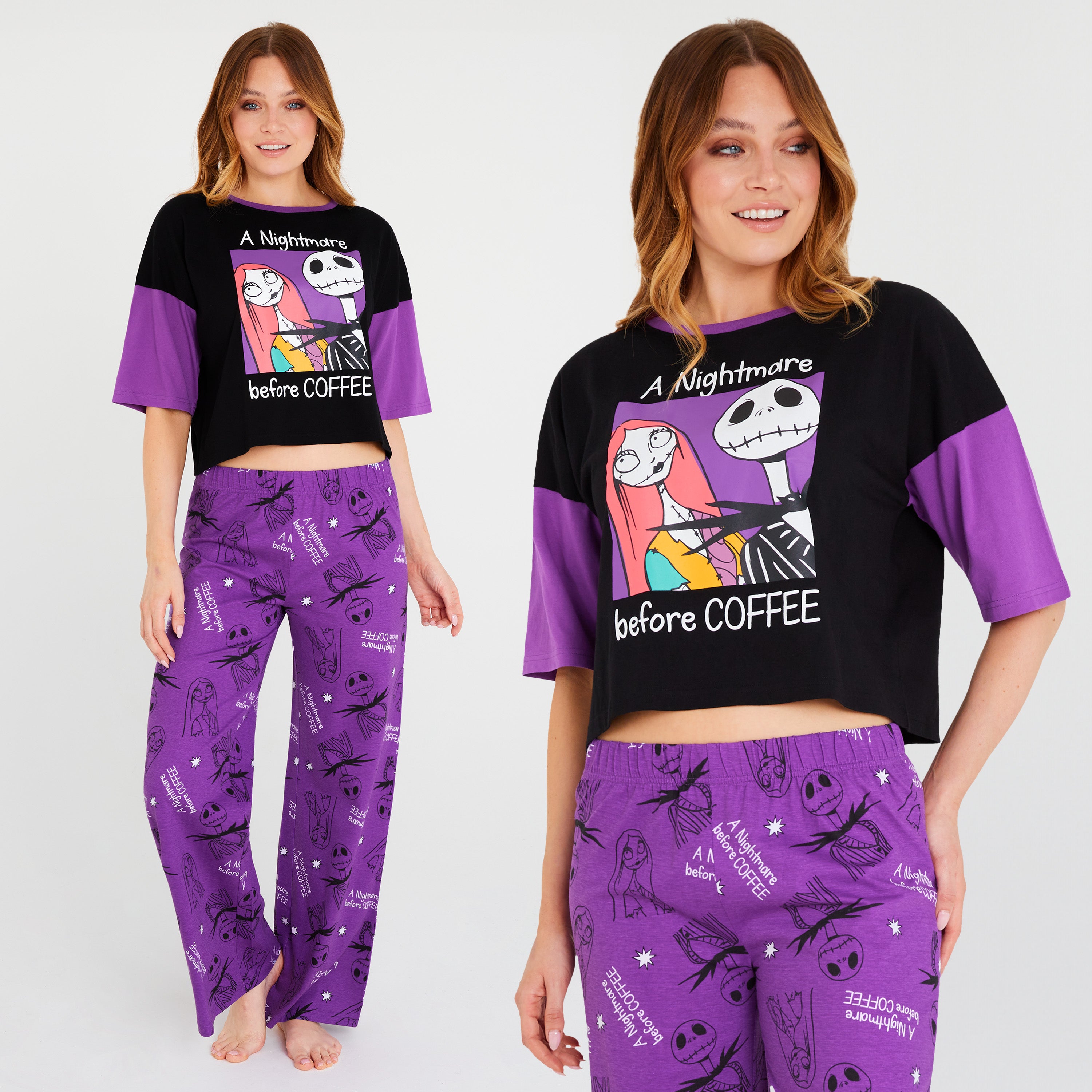 Disney Womens Long Pyjama Set, Cotton Breathable Loungewear - Gifts for Women - Get Trend
