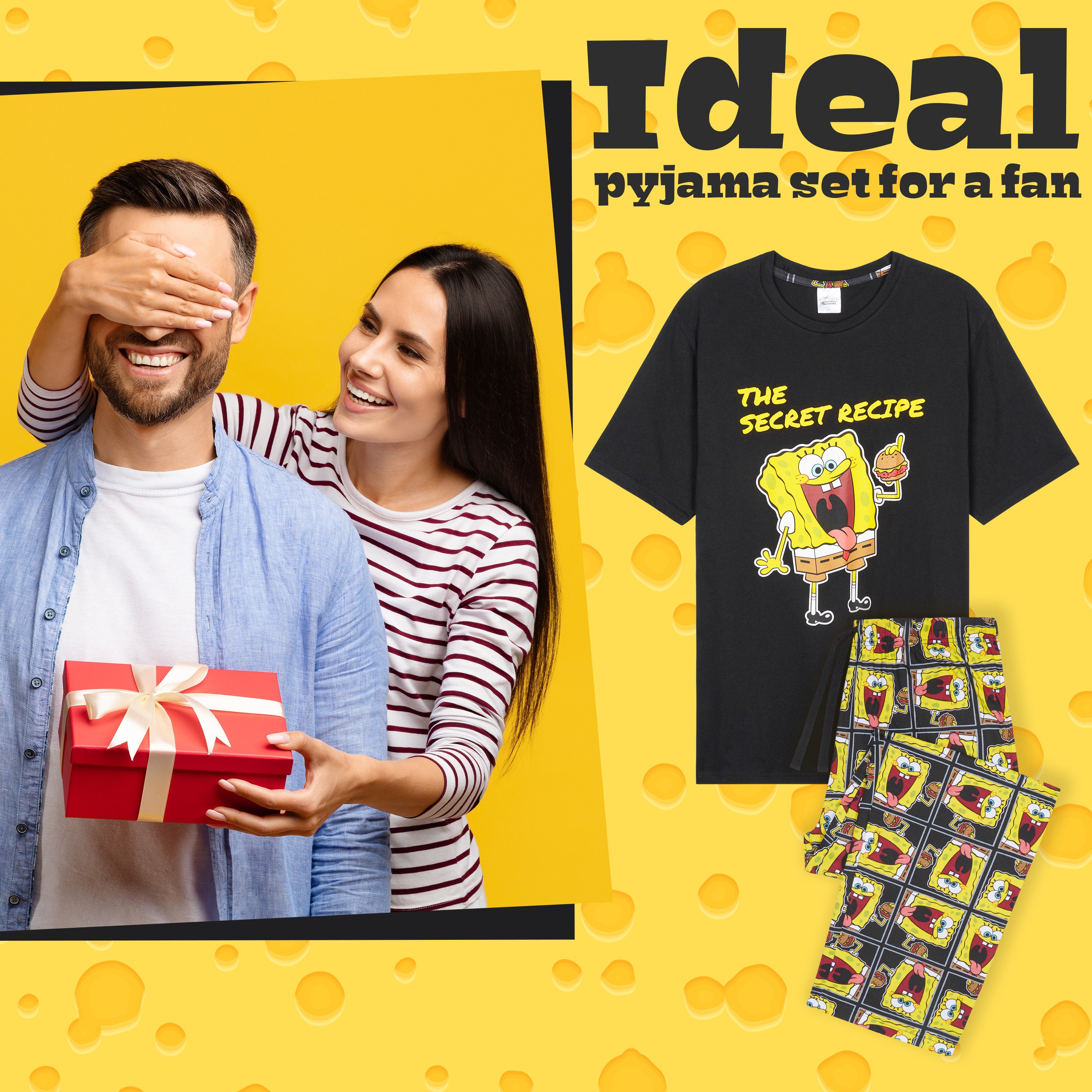 SPONGEBOB SQUAREPANTS Mens Pyjama Set Sleepwear - Get Trend