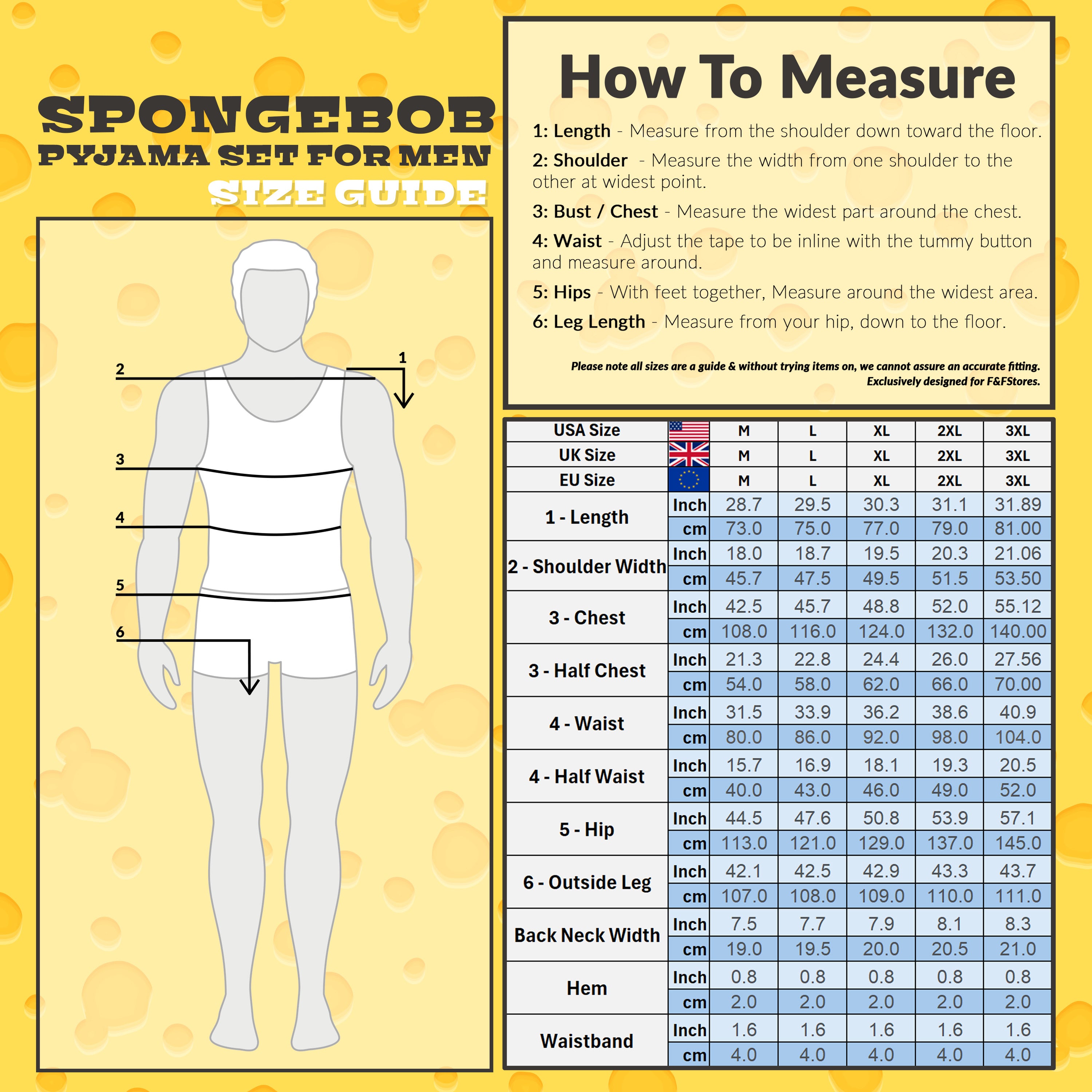 SPONGEBOB SQUAREPANTS Mens Pyjama Set Sleepwear - Get Trend