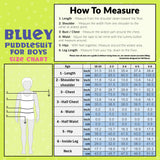 Bluey Puddle Suit Boys Waterproof All in One Rainsuit Kids with Hood Fleece Lined Outdoor Rainwear - Get Trend