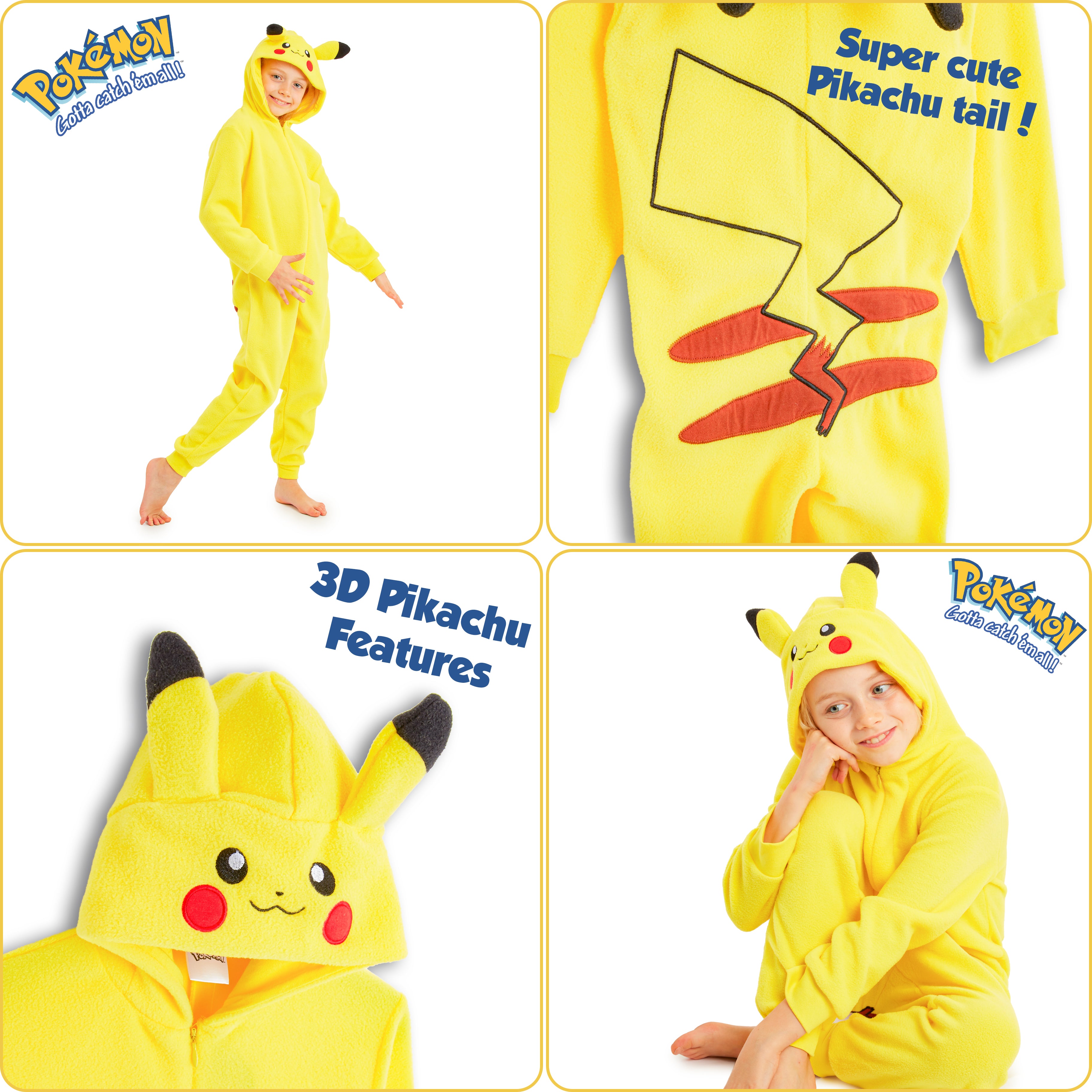 Pokemon Pikachu Onesies for Boys and Girls One Piece Kids Sleepsuit Jumpsuits Teenagers - Get Trend
