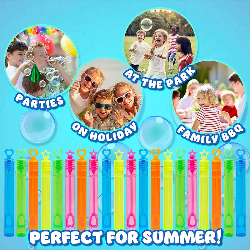 Multipack Bubble Wands for Kids with 5ml of Bubbles -20 Bubble Wands - Get Trend