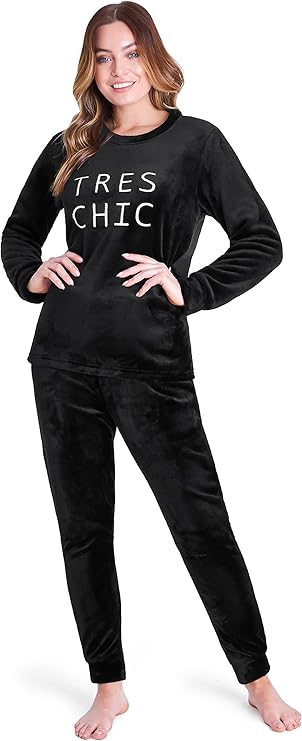 CityComfort Fleece Womens Pyjamas Set Long Sleeve Fluffy Loungewear Adults Teenagers, Winter PJs Warm Nightwear, Gifts for Her - Get Trend