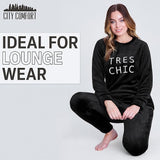 CityComfort Fleece Womens Pyjamas Set Long Sleeve Fluffy Loungewear Adults Teenagers, Winter PJs Warm Nightwear, Gifts for Her - Get Trend