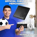 Chelsea F.C. Mens Wallet Bifold & Keyring Set, Football Accessories Gifts for Men