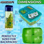Minecraft Kids Lunchbox with Compartments & Water Bottle for School or Days Out - Get Trend