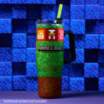 Minecraft Insulated Tumbler Travel Mug 940ml/33oz Creeper Water Bottle with Straw & Handle Thermal Double Wall Vacuum Insulation Drinks Cold Up to 17Hrs, Hot Up to 8Hrs, 45Hrs Ice - Get Trend