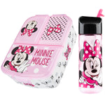 Disney Minnie Mouse Kids Lunchbox with Compartments and Water Bottle with Straw (Pink) - Get Trend