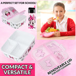 Disney Minnie Mouse Kids Lunchbox with Compartments and Water Bottle with Straw (Pink) - Get Trend