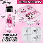 Disney Minnie Mouse Kids Lunchbox with Compartments and Water Bottle with Straw (Pink) - Get Trend