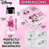 Disney Minnie Mouse Kids Lunchbox with Compartments and Water Bottle with Straw (Pink) - Get Trend