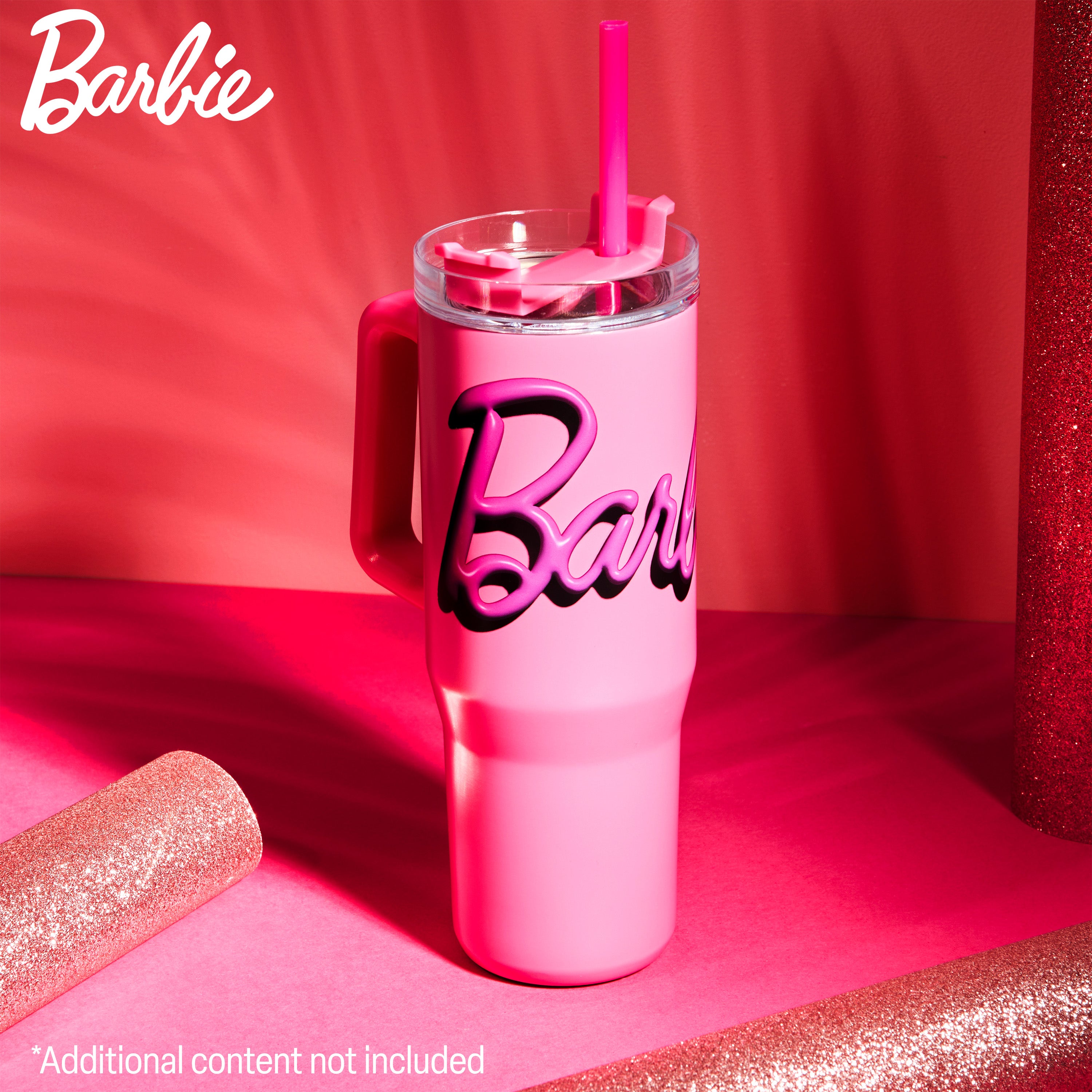 Barbie Insulated Tumbler Travel Mug 940ml/33oz Water Bottle with Straw & Handle Thermal Double Wall Vacuum Insulation Drinks Cold Up to 17Hrs, Hot Up to 8Hrs, 45Hrs Ice - Get Trend