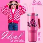Barbie Insulated Tumbler Travel Mug 940ml/33oz Water Bottle with Straw & Handle Thermal Double Wall Vacuum Insulation Drinks Cold Up to 17Hrs, Hot Up to 8Hrs, 45Hrs Ice - Get Trend