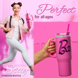 Barbie Insulated Tumbler Travel Mug 940ml/33oz Water Bottle with Straw & Handle Thermal Double Wall Vacuum Insulation Drinks Cold Up to 17Hrs, Hot Up to 8Hrs, 45Hrs Ice - Get Trend