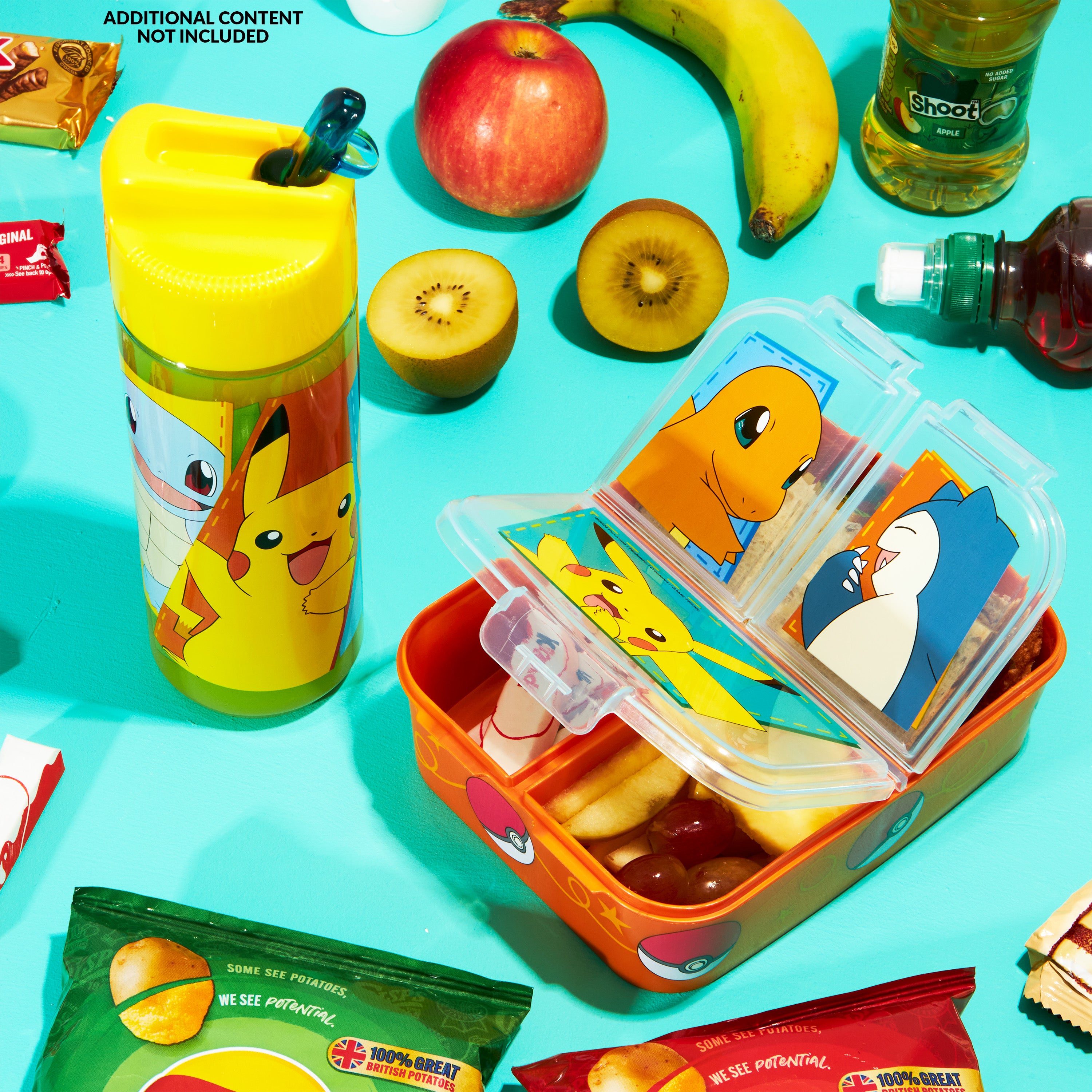Pokemon Kids Lunchbox with Compartments and Water Bottle for School or Day Trips - Get Trend