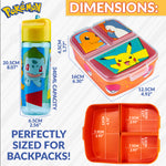 Pokemon Kids Lunchbox with Compartments and Water Bottle for School or Day Trips - Get Trend