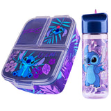 Disney Stitch Kids Lunchbox with Compartments and Water Bottle for School (Blue/Purple) - Get Trend