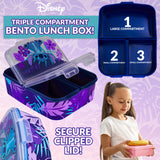 Disney Stitch Kids Lunchbox with Compartments and Water Bottle for School (Blue/Purple) - Get Trend