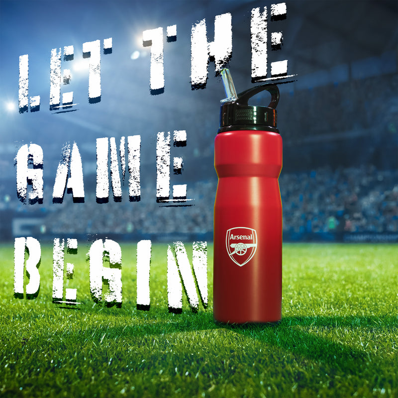 Arsenal F.C. Water Bottle with Straw - Metal Water Bottle for Football Fans - Get Trend