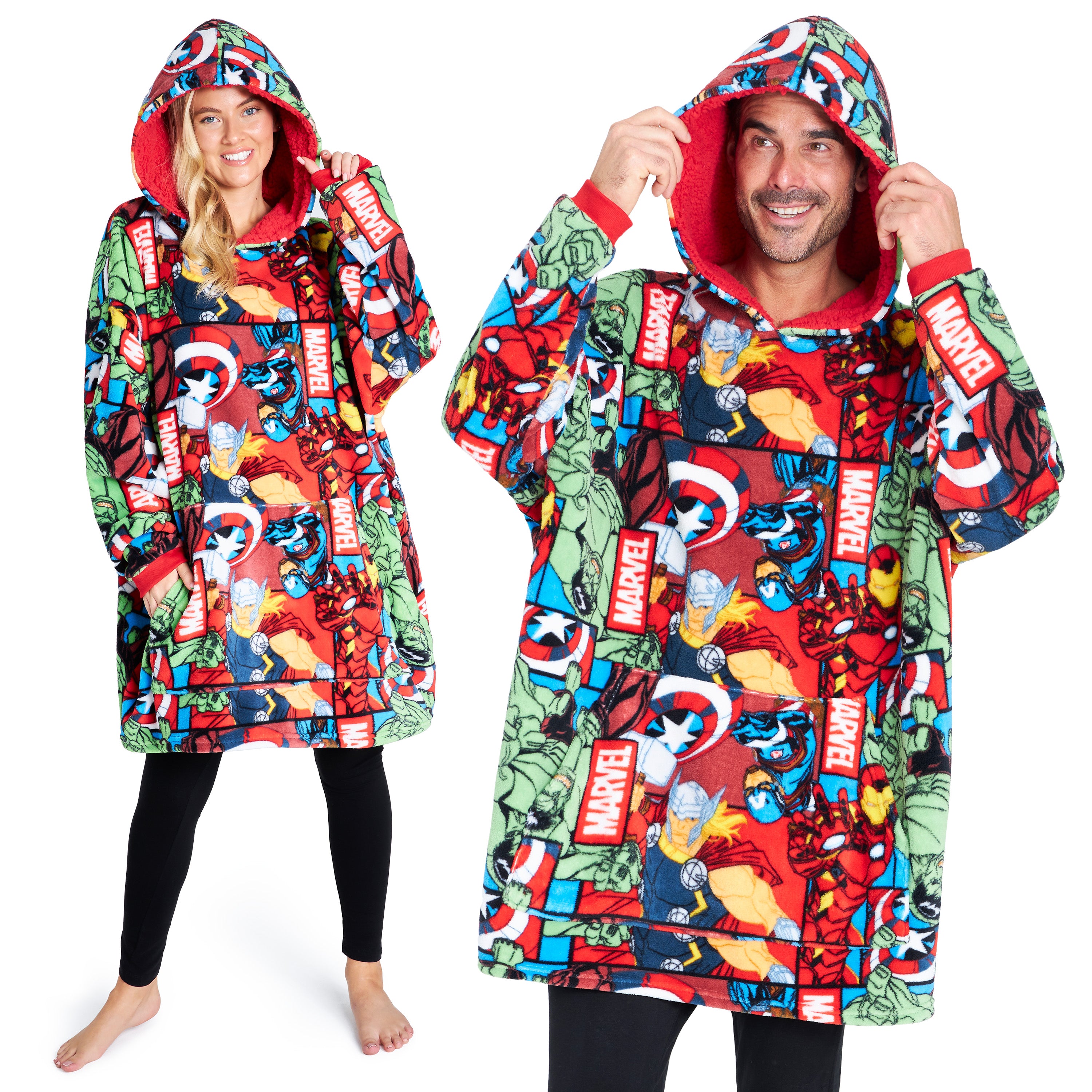 Marvel Oversized Hoodie Blanket for Men -  Marvel AOP - Get Trend