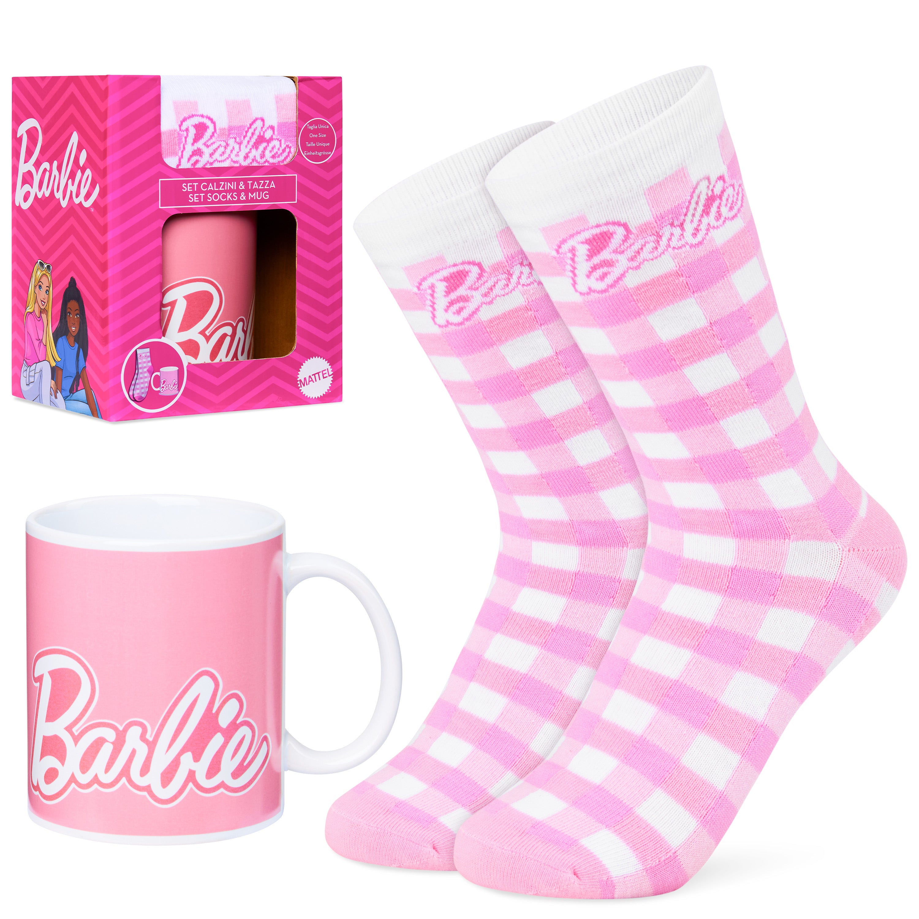 Barbie Mug and Socks Gift Set for Women, Calf Socks and Ceramic Mug - Women's Gifts - Get Trend