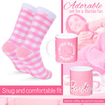 Barbie Mug and Socks Gift Set for Women, Calf Socks and Ceramic Mug - Women's Gifts - Get Trend