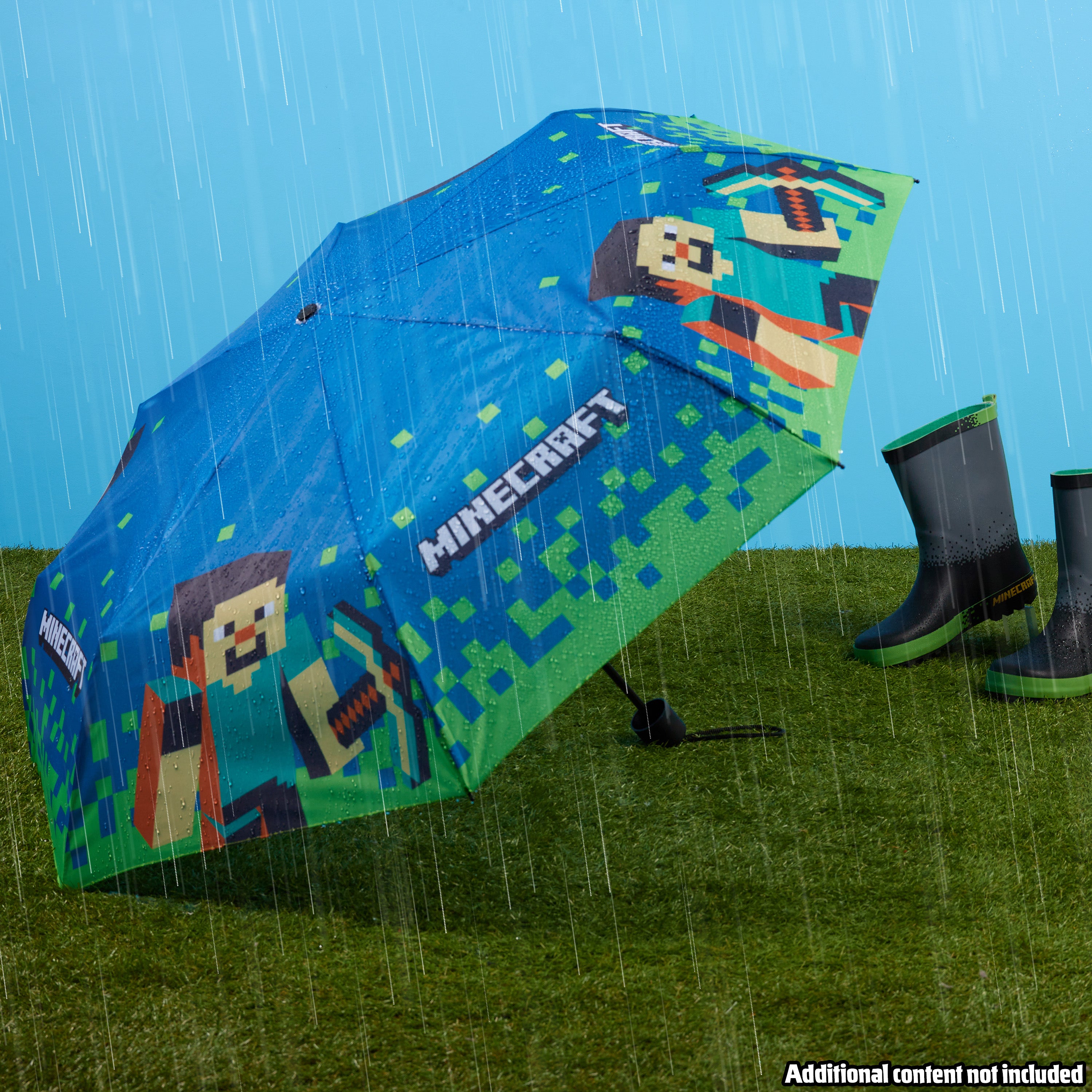 Minecraft Telescopic Umbrella - Folding Umbrella Lightweight for Travel School - Get Trend