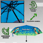 Minecraft Telescopic Umbrella - Folding Umbrella Lightweight for Travel School - Get Trend