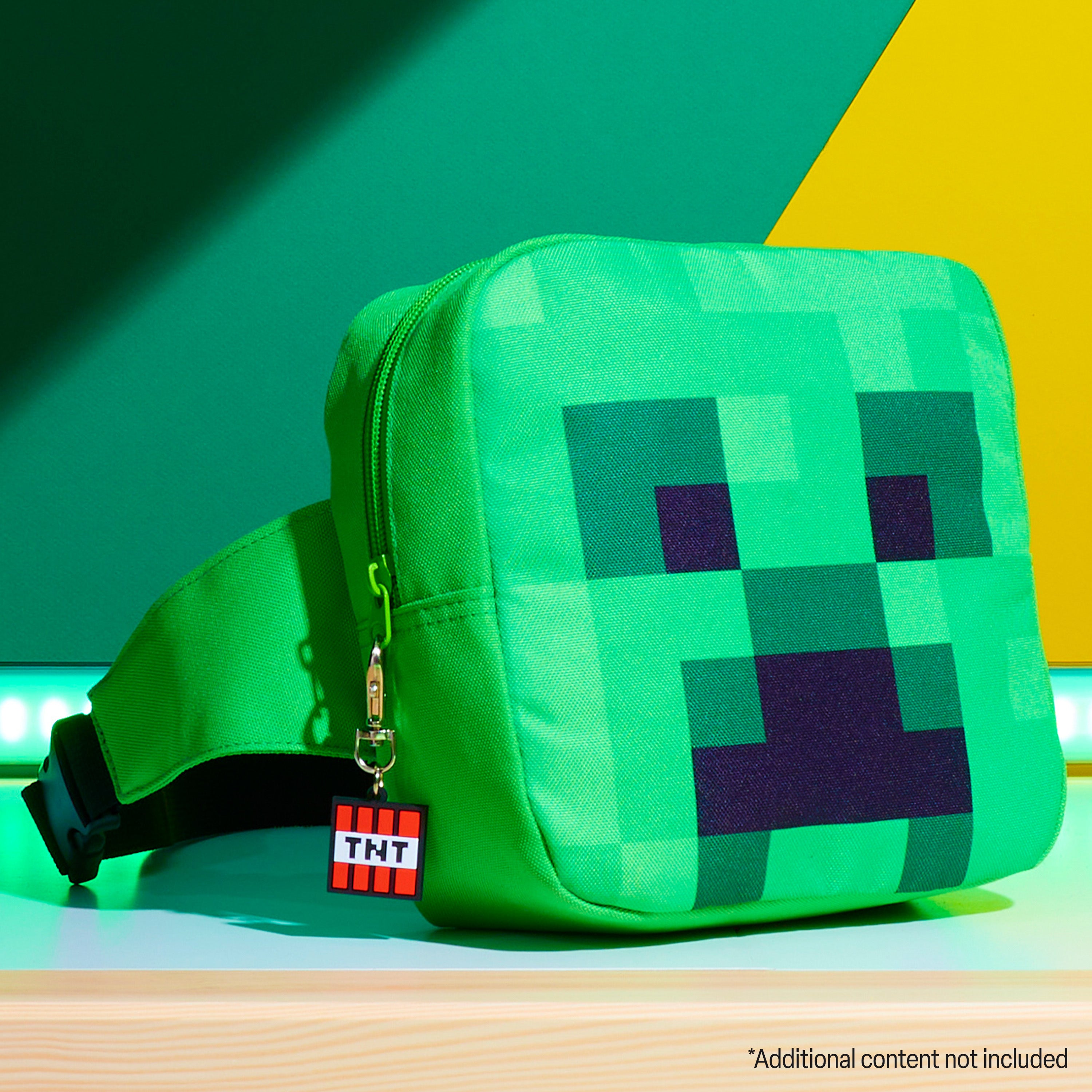 Minecraft Boys Waist Pack with Adjustable Strap, Creeper Travel Bag - Gamer Gifts (Green) - Get Trend
