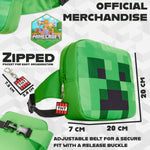 Minecraft Boys Waist Pack with Adjustable Strap, Creeper Travel Bag - Gamer Gifts (Green) - Get Trend