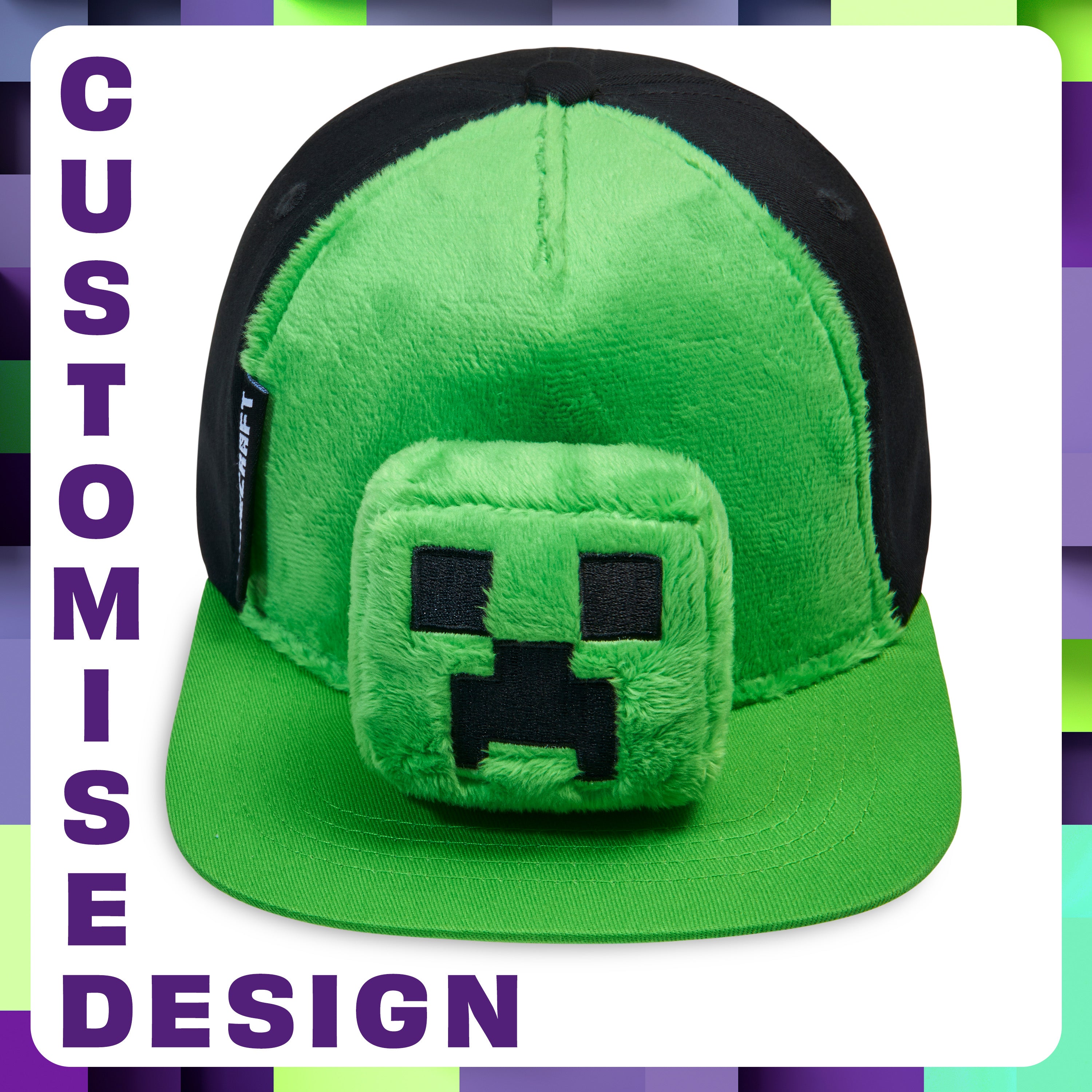 Minecraft Boys Baseball Cap with Removable Plush Accessory - Gamer Gifts - Get Trend