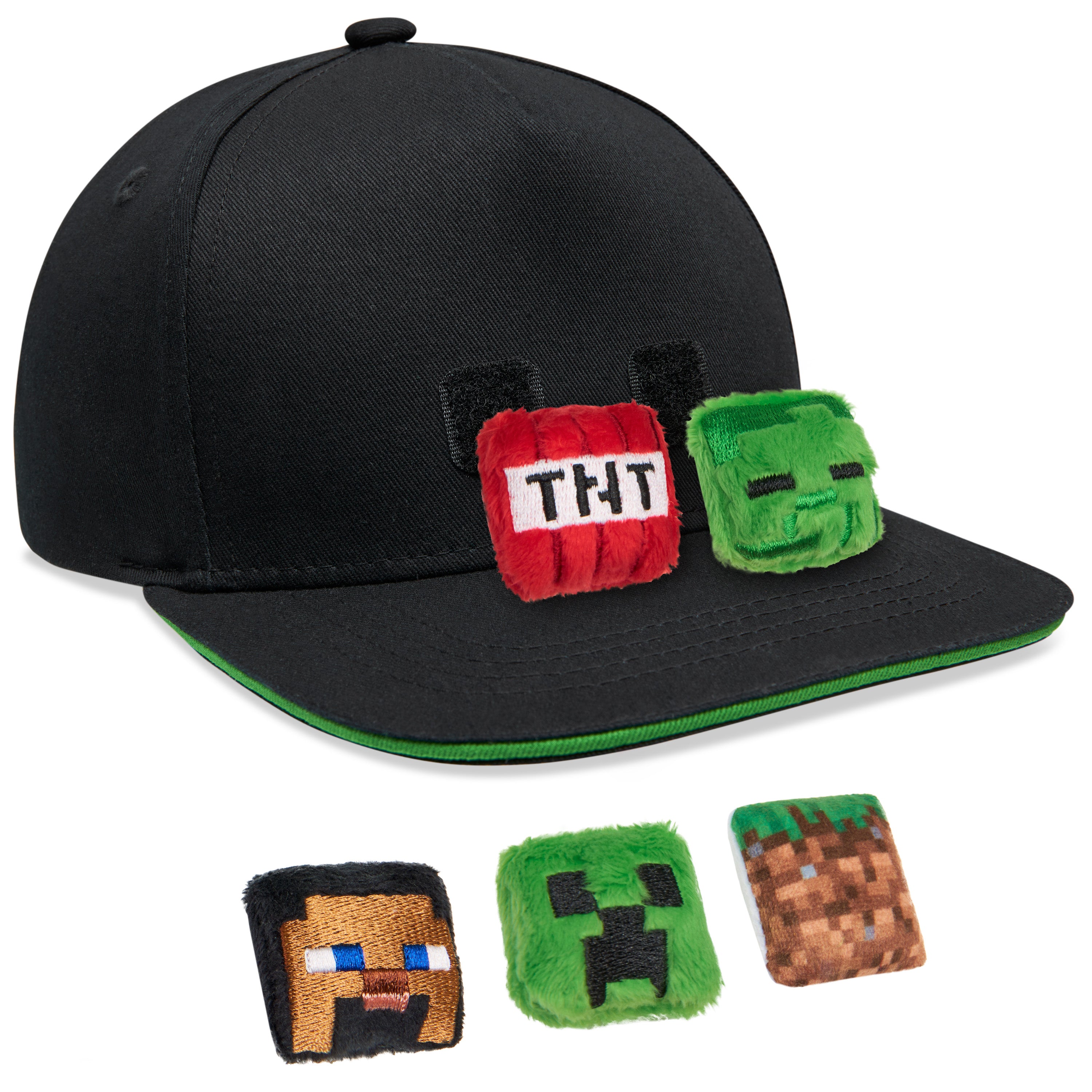 Minecraft Boys Baseball Cap with Removable Plush Accessory - Gamer Gifts - Get Trend