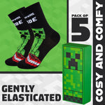 Minecraft Boys Calf Length Socks, Soft Breathable Creeper Everyday Sports School Socks Multipack - Gifts for Gamers - Get Trend