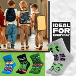 Minecraft Boys Calf Length Socks, Soft Breathable Creeper Everyday Sports School Socks Multipack - Gifts for Gamers - Get Trend