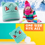 Pokemon Beanie Hat for Kids - Warm Cosy Knitted Winter Hats for Kids One Size - Anime Gifts for Kids - Get Trend