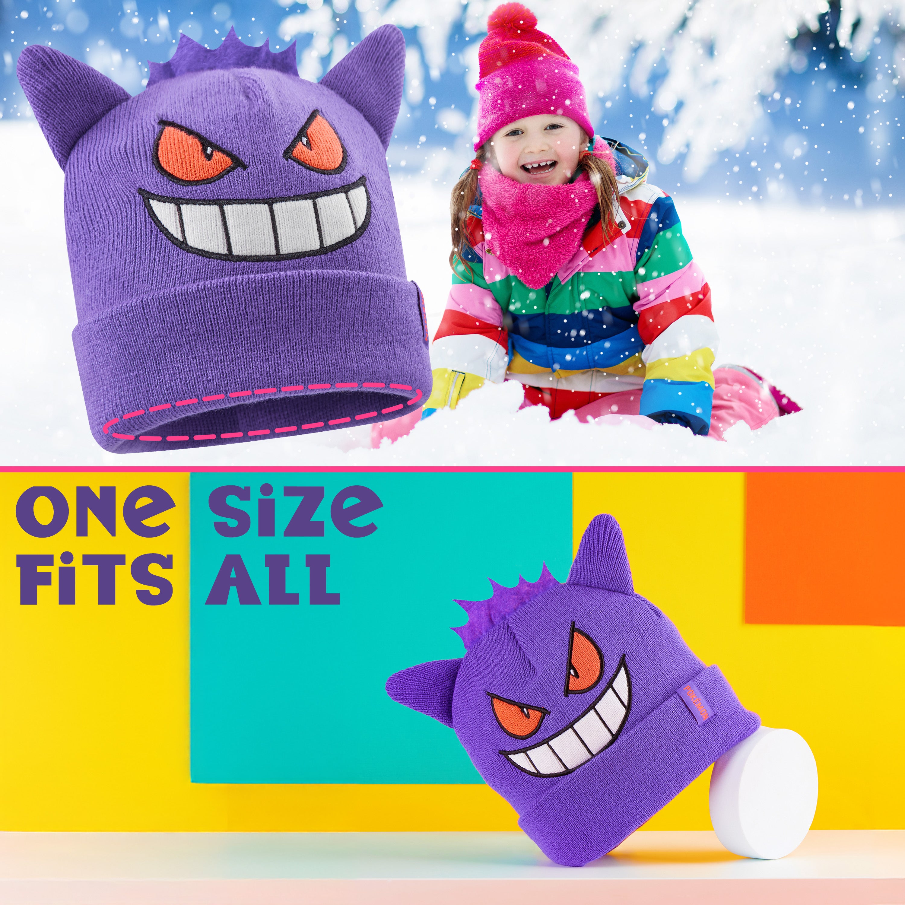Pokemon Beanie Hat for Kids - Warm Cosy Knitted Winter Hats for Kids One Size - Anime Gifts for Kids - Get Trend