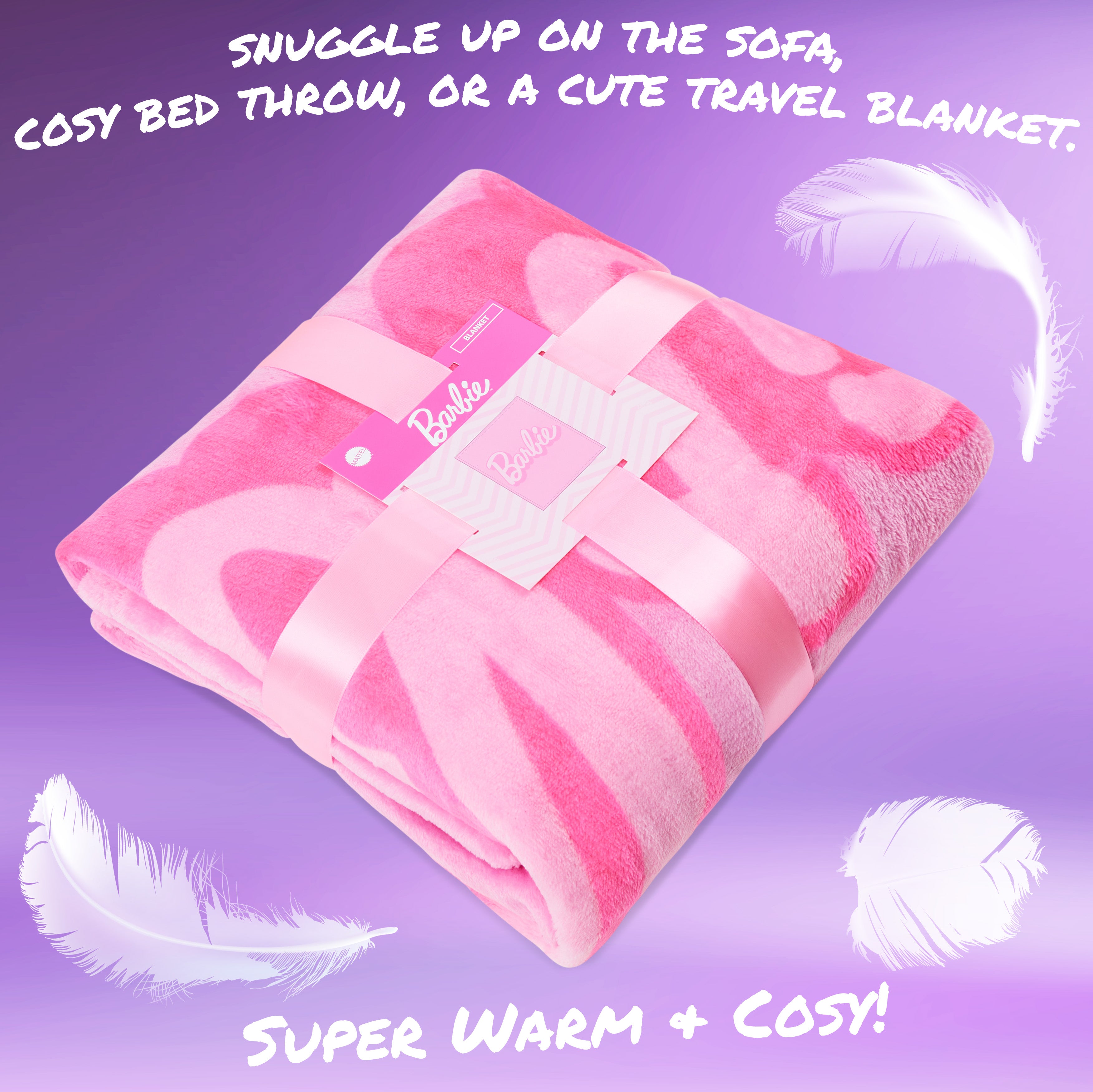 Barbie Soft Fleece Bed Blanket, Cosy Bed Throw 150 x 130cm - Gifts for Her - Get Trend