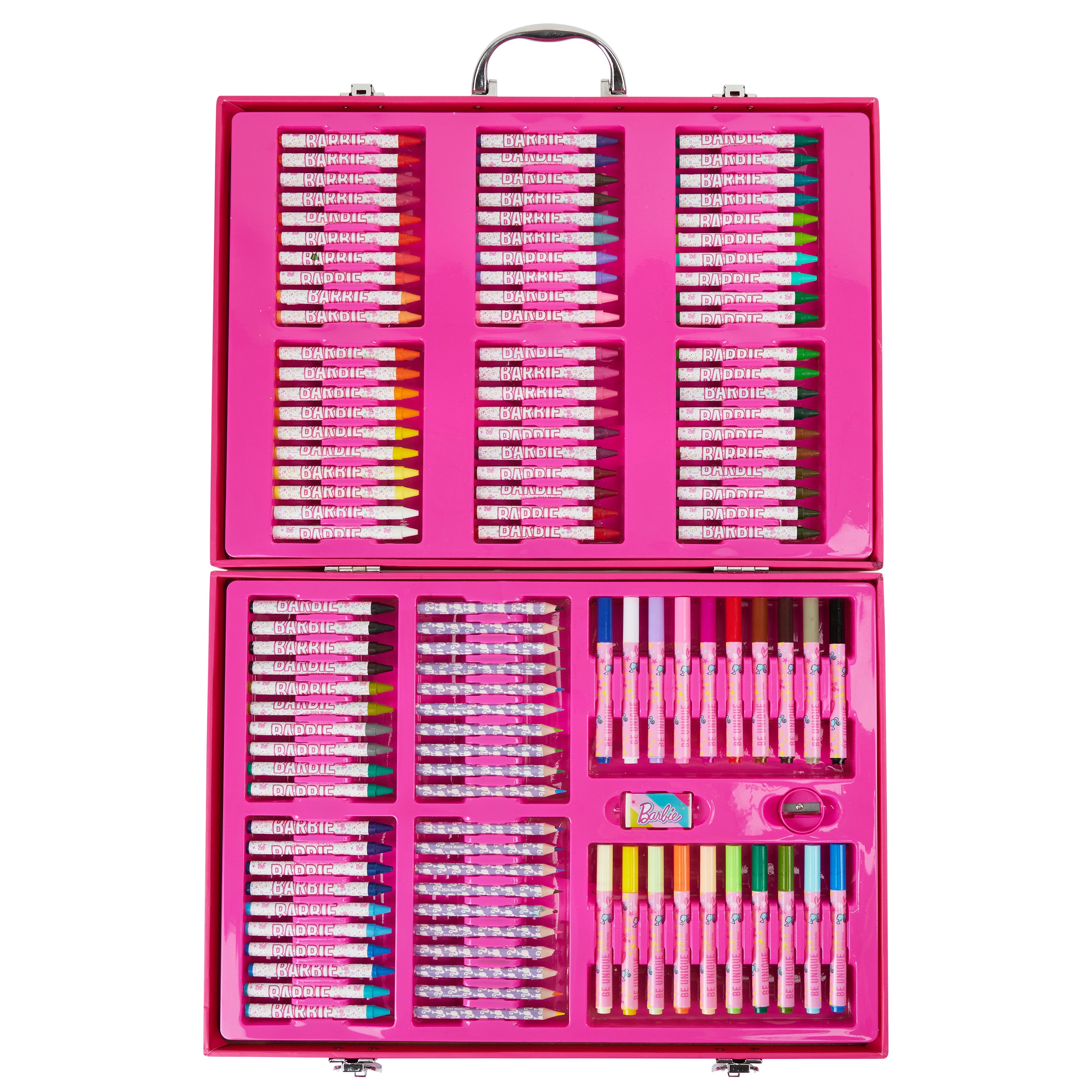 Barbie Art Supplies Set, 130+ Pcs Girls Drawing Colouring Travel Case - Get Trend