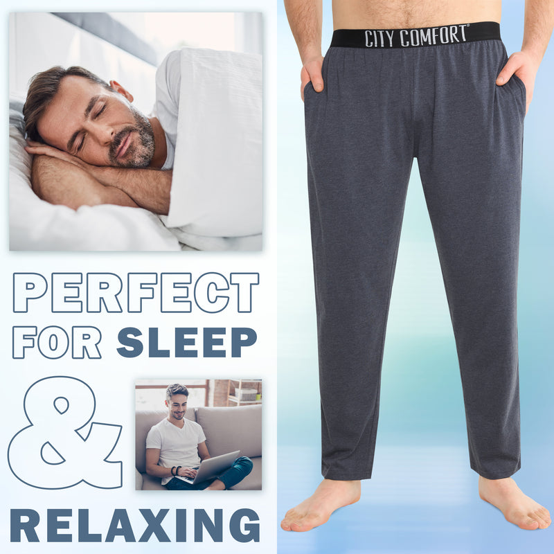 CityComfort Mens Pyjama Bottoms - Elasticated Waist - Get Trend