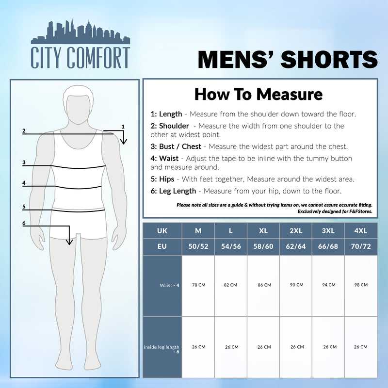 CityComfort Mens Pyjama Shorts - Jersey Lounge Wear with Pockets Pack of 2 - Get Trend