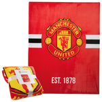 Manchester United F.C. Throw Blanket, 150cm x 127cm Soft Fleece Blanket - Get Trend