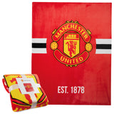 Manchester United F.C. Throw Blanket, 150cm x 127cm Soft Fleece Blanket - Get Trend