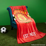 Manchester United F.C. Throw Blanket, 150cm x 127cm Soft Fleece Blanket - Get Trend