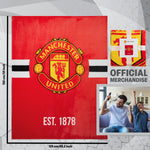 Manchester United F.C. Throw Blanket, 150cm x 127cm Soft Fleece Blanket - Get Trend