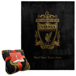 Liverpool F.C. Fleece Bed Blanket Soft Bed Throw 125 x 150cm Liverpool Gifts (Black) - Get Trend